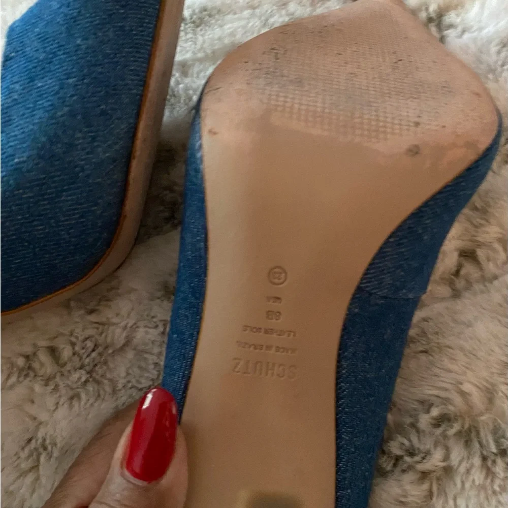 Schutz Blue Denim Heels - Picture 6 of 6